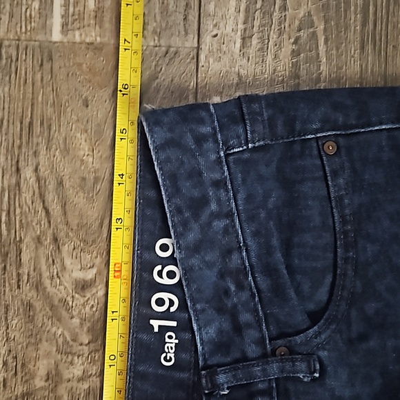 Gap 1969 Always Skinny Mid-Rise Straight Blue Black Cheetah Print Denim Jeans 28 - Picture 11 of 16